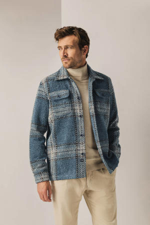 geruite overshirt blauw