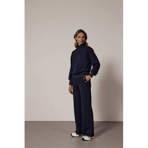 Tramontana wide leg high waist pantalon donkerblauw afbeelding