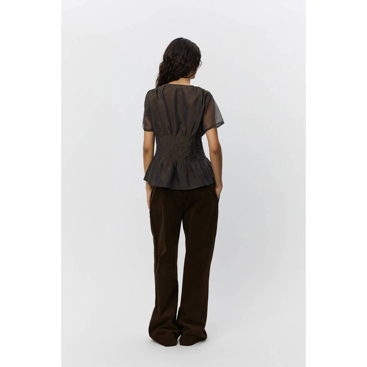Sofie Schnoor wide leg high waist broek bruin