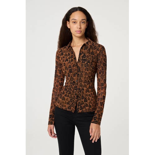 Fabienne Chapot blouse met hartjes bruin afbeelding