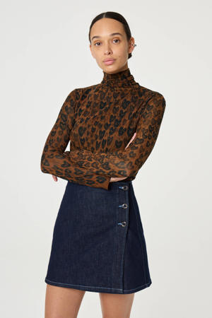 korte rok dark blue denim
