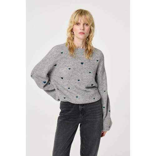 Fabienne Chapot pullover trui grijs melange fijn gebreid afbeelding