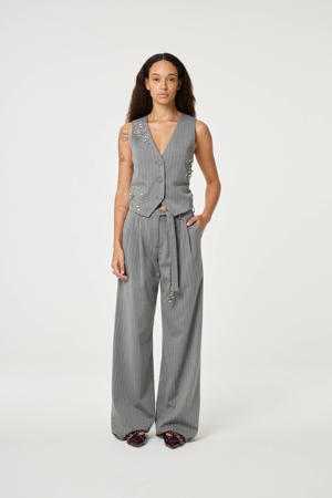 wide leg pantalon grijs