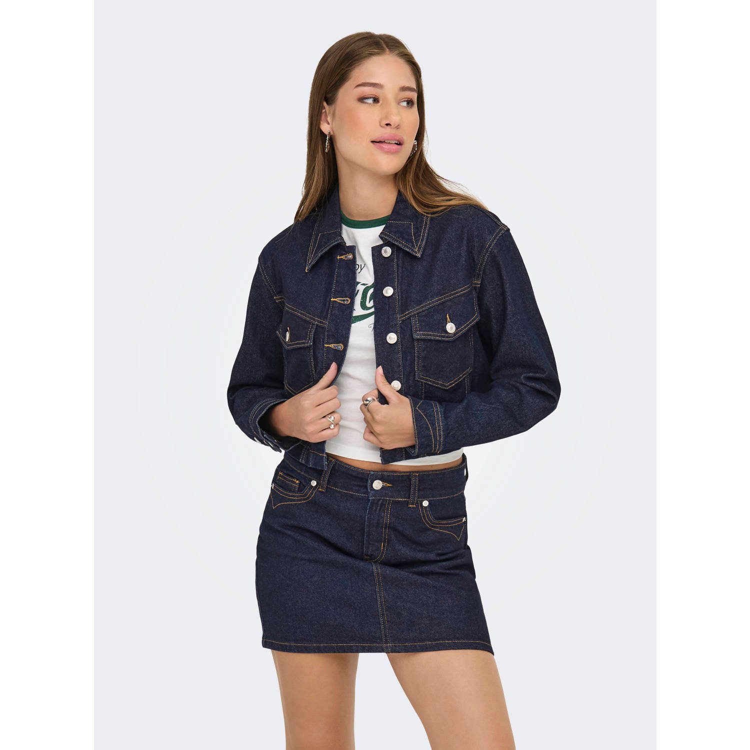 ONLY denim spijkerjas dark blue denim