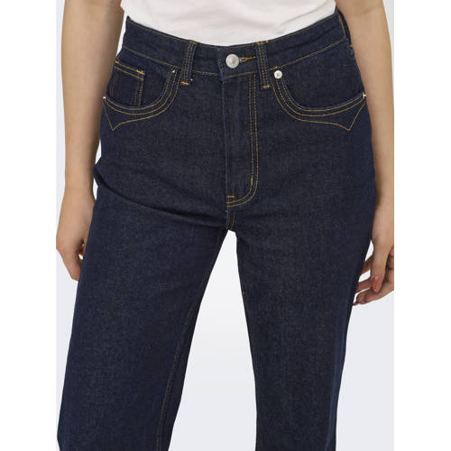 ONLY high waist flared jeans dark blue denim afbeelding