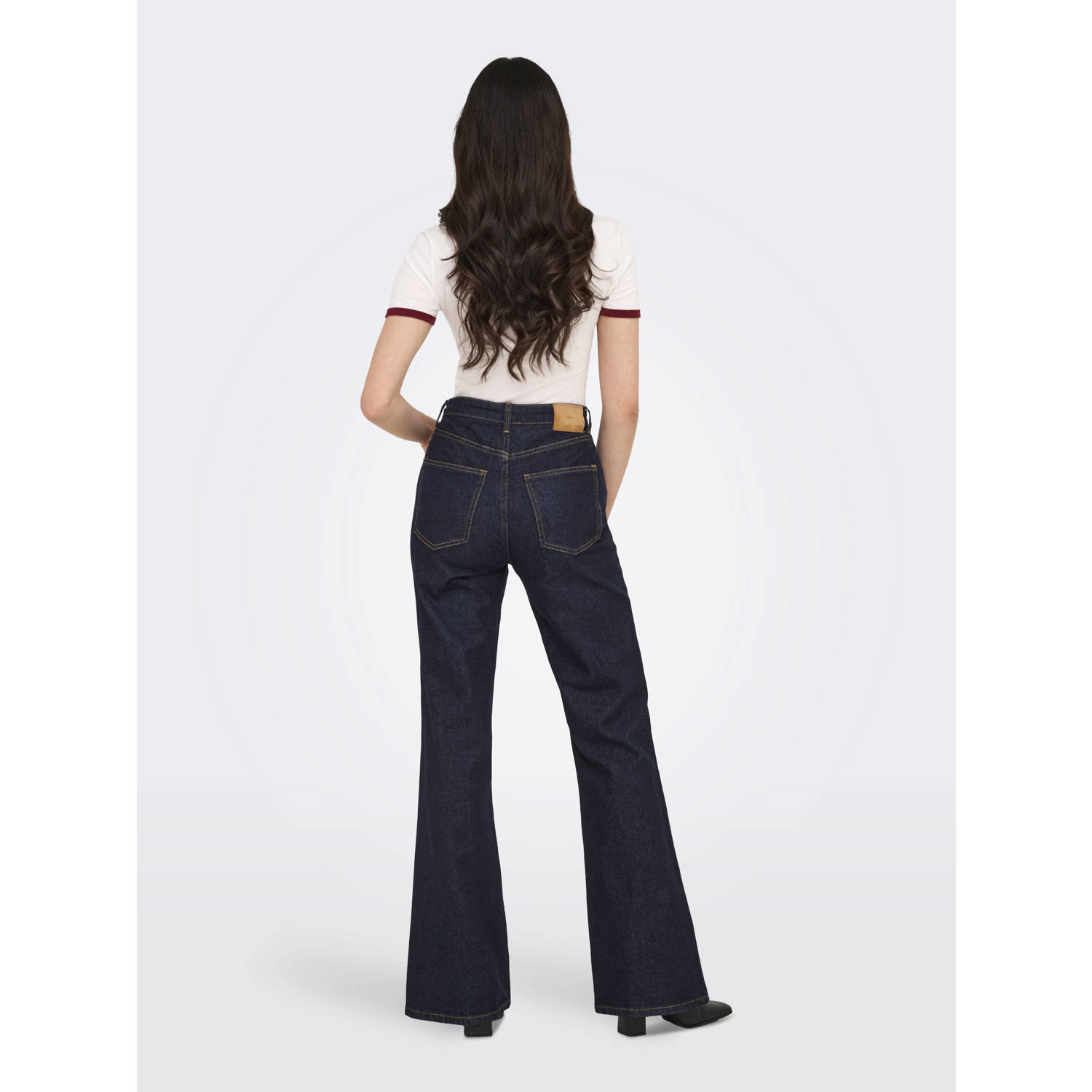 ONLY high waist flared jeans dark blue denim