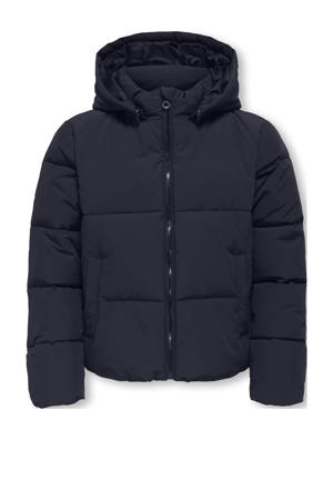 gewatteerde jas donkerblauw