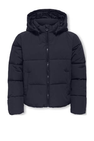 gewatteerde jas donkerblauw
