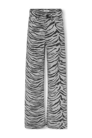 high waist wide leg jeans grijs