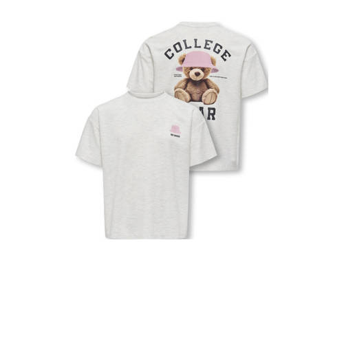 KIDS ONLY GIRL T-shirt met backprint grijs melange afbeelding