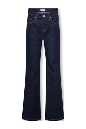 high waist flared jeans dark blue denim