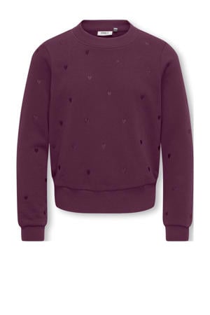 sweater met hartjes paars