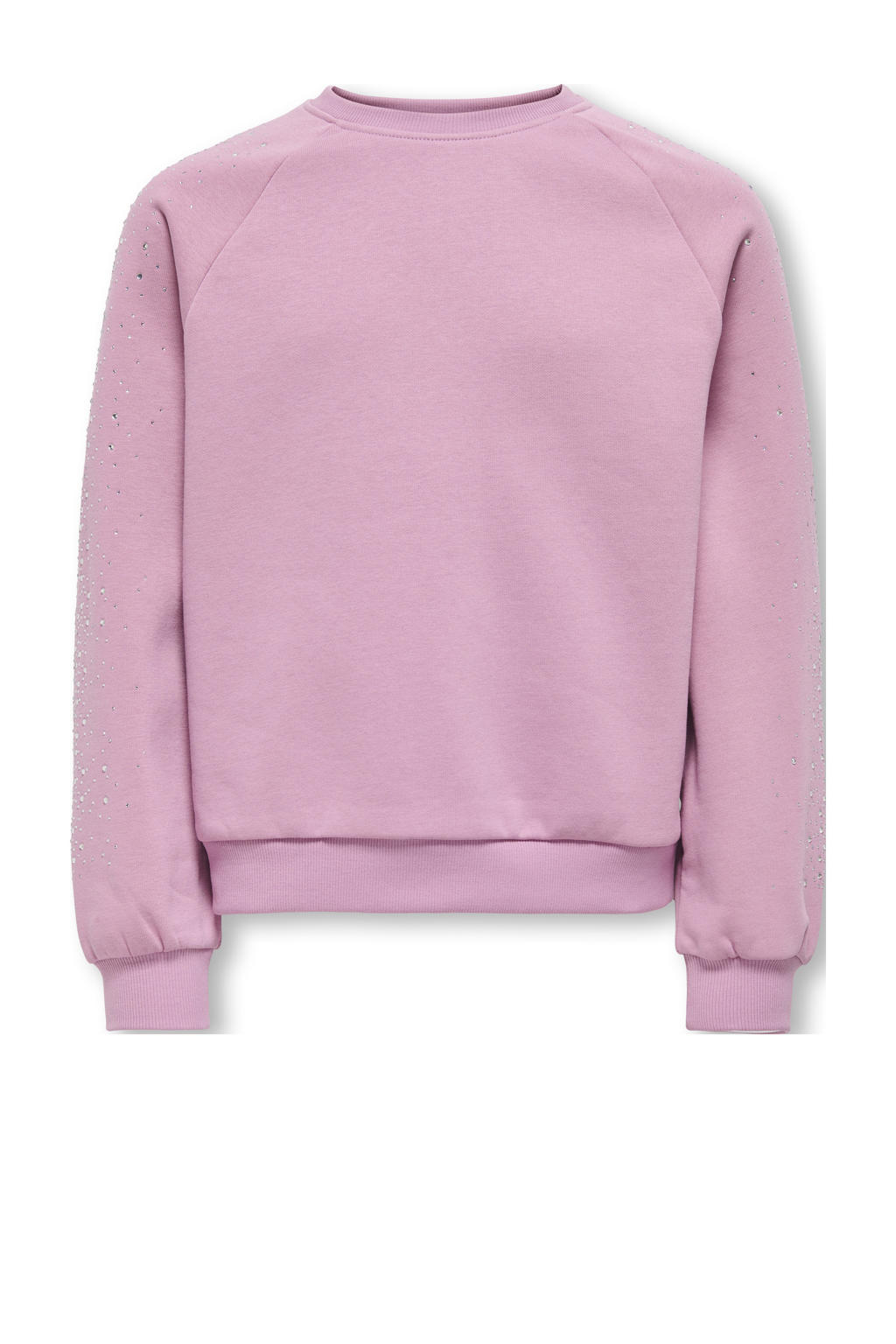 Roze meisjes KIDS ONLY GIRL sweater met lange mouwen, ronde hals en geribde boorden