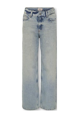 wide leg jeans medium blue denim