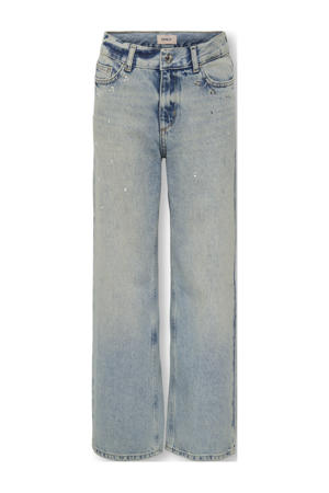 wide leg jeans medium blue denim
