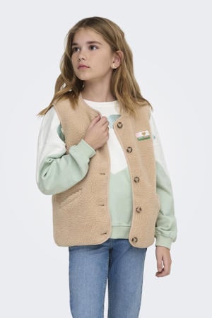 teddy gilet zand
