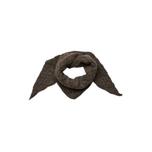 PIECES gehaakte triangle scarf PCJOELLE donkerbruin afbeelding