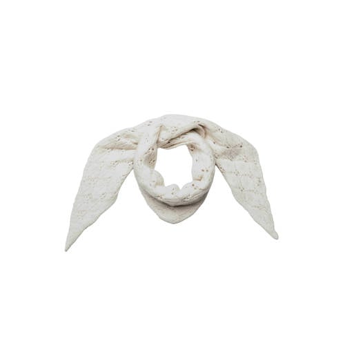 PIECES gehaakte triangle scarf PCJOELLE ecru afbeelding