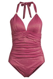 thumbnail: BEACHWAVE corrigerend halter badpak met lurex roze