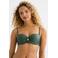 BEACHWAVE voorgevormde strapless bandeau bikinitop met textuur groen