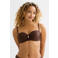 BEACHWAVE voorgevormde strapless bandeau bikinitop met textuur donkerbruin