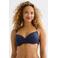 BEACHWAVE voorgevormde beugel bikinitop met lurex en textuur donkerblauw