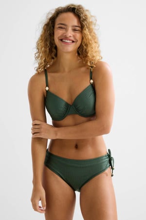 bikinibroekje met textuur groen