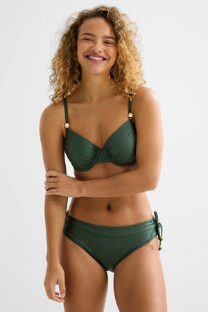 bikinibroekje met textuur groen