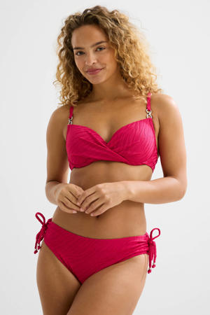 bikinibroekje met textuur fuchsia