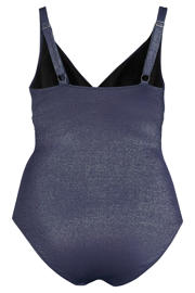 thumbnail: BEACHWAVE Curve corrigerend badpak met lurex donkerblauw