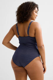 thumbnail: BEACHWAVE Curve corrigerend badpak met lurex donkerblauw