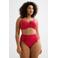 BEACHWAVE Curve high waist bikinibroekje met lurex en textuur rood