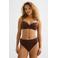 BEACHWAVE seersucker omslag bikinibroekje met lurex donkerbruin