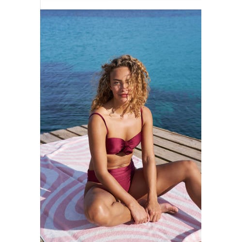 BEACHWAVE omslag bikinibroekje donkerrood afbeelding