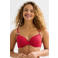 BEACHWAVE voorgevormde beugel bikinitop met lurex en textuur rood