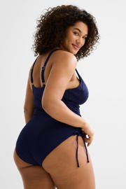 thumbnail: BEACHWAVE Curve corrigerend badpak met textuur donkerblauw