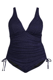 thumbnail: BEACHWAVE Curve corrigerend badpak met textuur donkerblauw