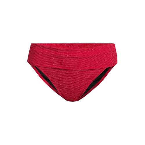 BEACHWAVE omslag bikinibroekje met lurex en textuur rood afbeelding