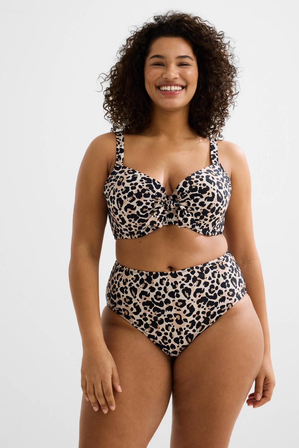 BEACHWAVE Curve voorgevormde beugel bikinitop beige/zwart