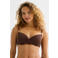 BEACHWAVE seersucker voorgevormde beugel bikinitop met lurex donkerbruin