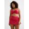 BEACHWAVE pareo met lurex en textuur rood