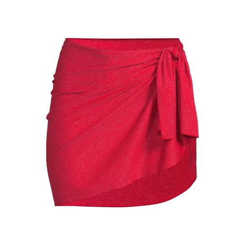 BEACHWAVE pareo met lurex en textuur rood afbeelding
