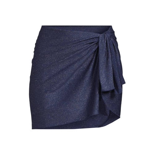 BEACHWAVE pareo met lurex en textuur donkerblauw afbeelding