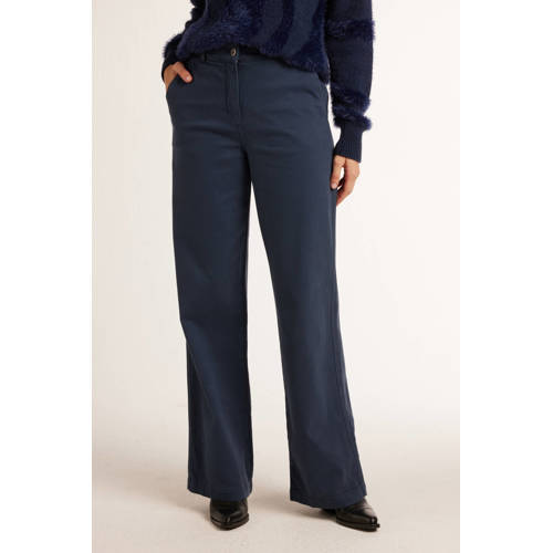 Didi straight high waist broek donkerblauw afbeelding