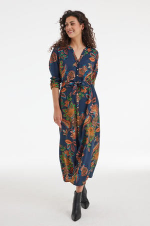 midi jurk donkerblauw