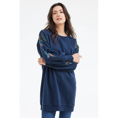 Didi gebloemde sweater donkerblauw afbeelding