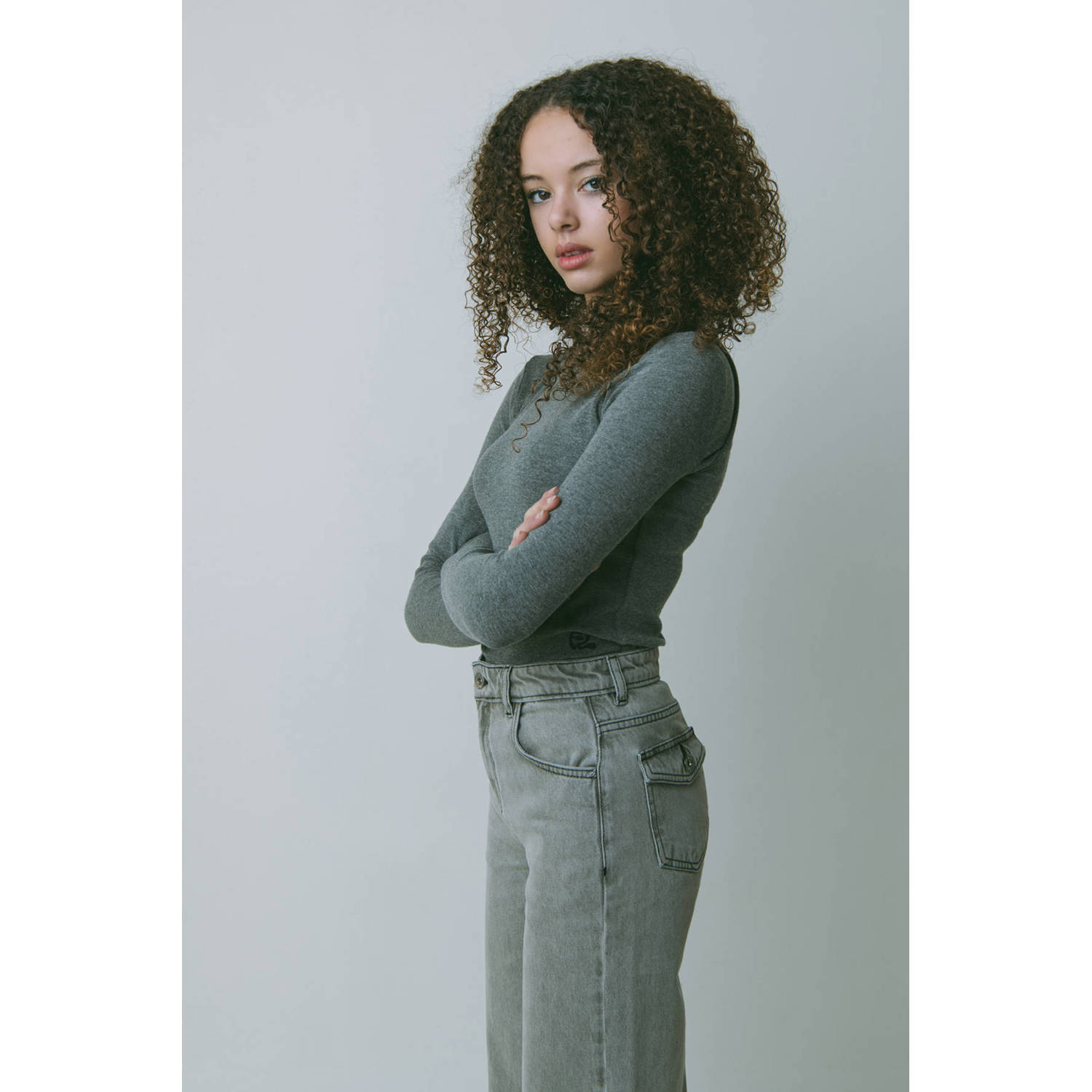 Frankie&Liberty longsleeve grijs fijn gebreid