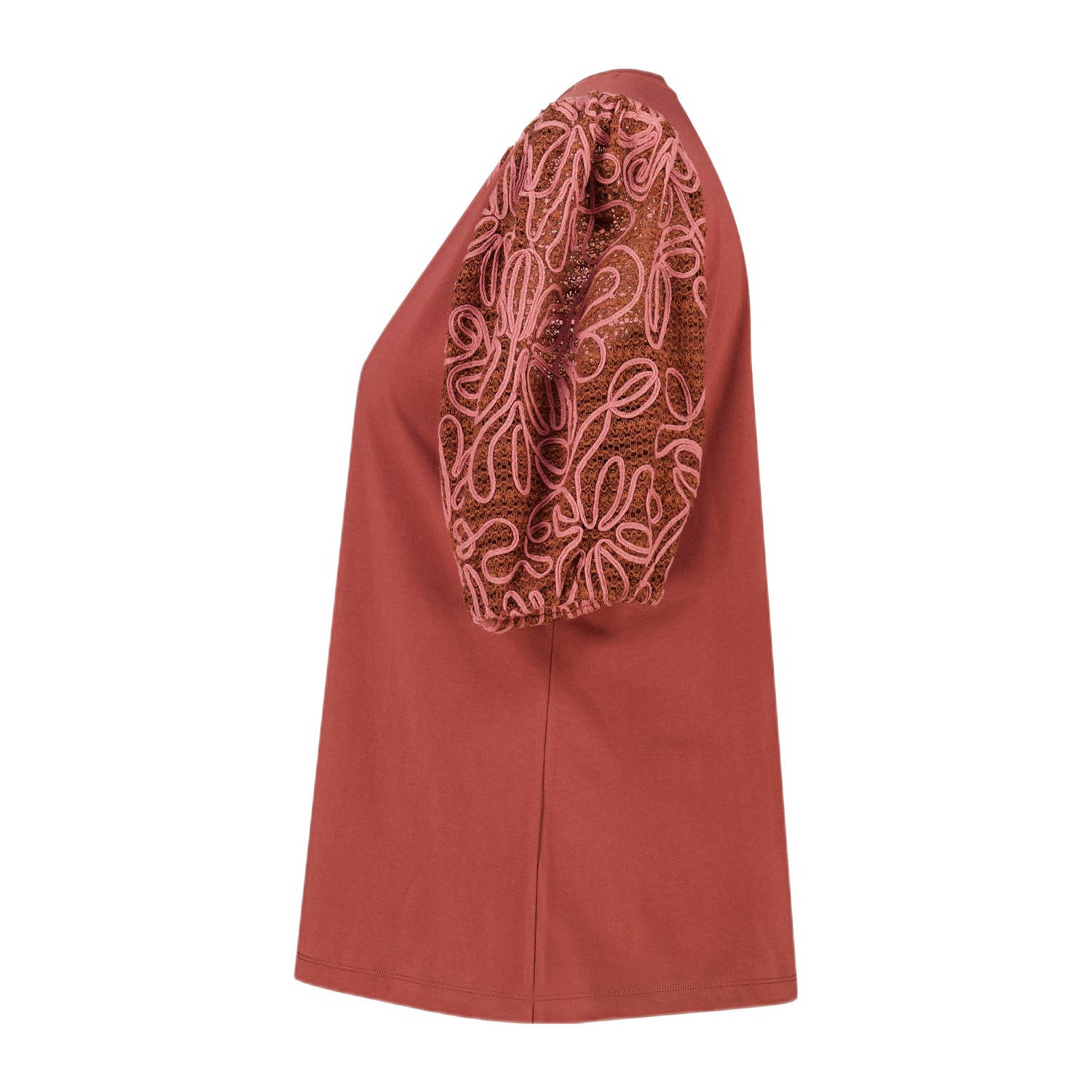 MS Mode top rood broderie