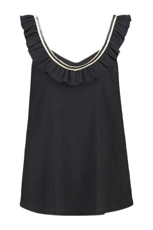 mouwloze top zwart