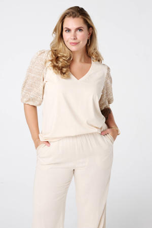 top ecru broderie